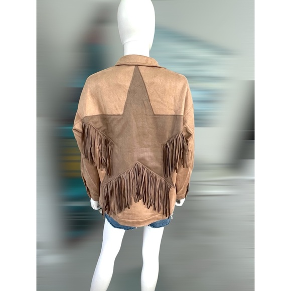 FANTASTIC FAWN fringe back star lightweight jacket S M L - Picture 9 of 9